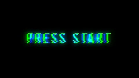 Press start text with bad signal Stock Illustration
