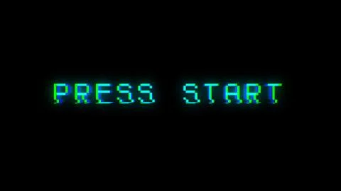 Press start text with bad signal Stock Illustration