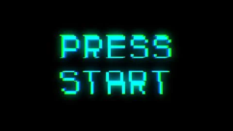 Press start text with bad signal Stock Illustration