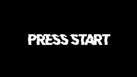 PRESS START text with glitch screen effects on a black background. Stock Footage 150771620