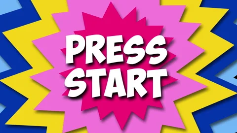Press start text pop art Stop Motion background animation.. This playful Stock Footage 304892066