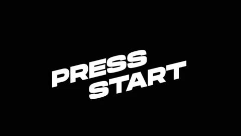 Press Start, word text animation. 4k Ultra HD motion graphic on black screen Stock Footage 238733160