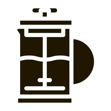 Press teapot icon Vector Glyph Illustration Illustrazione stock