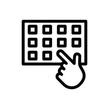 Press thin line icon Stock Illustration