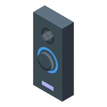 Press touch button icon isometric vector. Door bell Stock Illustration