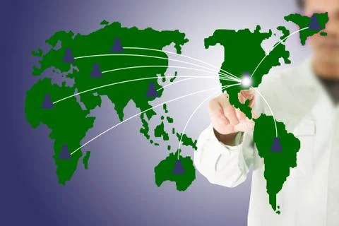 Press the touch screen map Stock Illustration