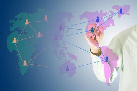 Press the touch screen map Stock Illustration