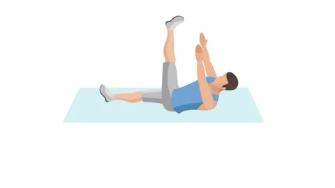 Press training. Lifting of arms and legs. A sports mat. Stock Footage 287935187