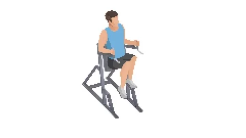 Press training. Lifting the legs. Vertical pose. Pixel graphics. Video stock 287935189