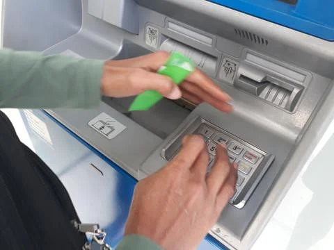 Press withdrawal code from atms Foto stock