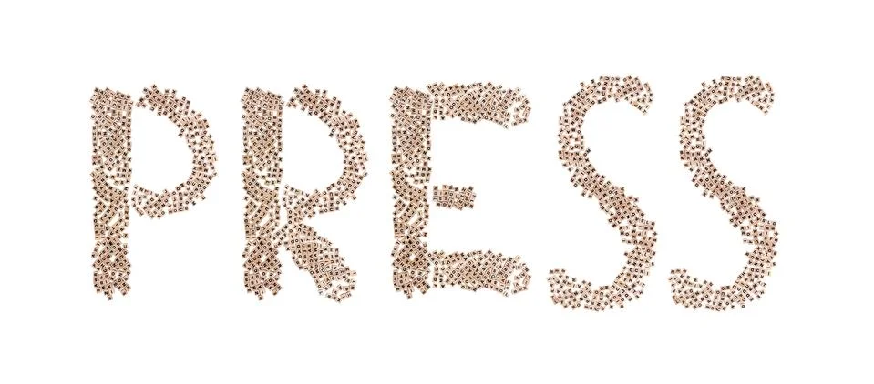 Press written with small cubes Stock Photos