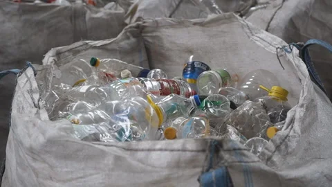 Pressed containers of plastic bottles and household containers Stock Footage 164797259