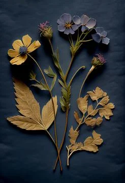 Pressed flower paper texture 스톡 사진
