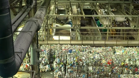 Pressed garbage in the incinerator after sorting. Stock-Footage 120148840