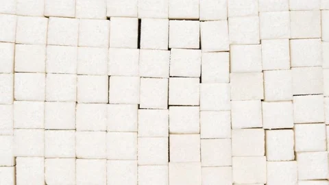 Pressed sugar. Sugar in the form of a cube. Stock Footage 139397898