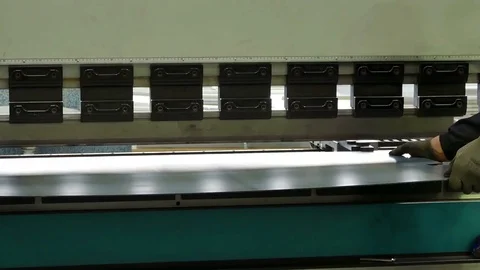 Pressing and Bending Sheets in Heavy Industry Video stock 70379604