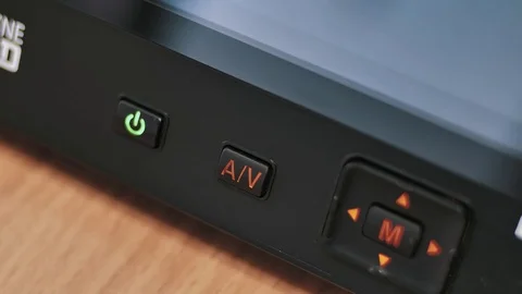 Pressing audio-video button Stock Footage 85402057
