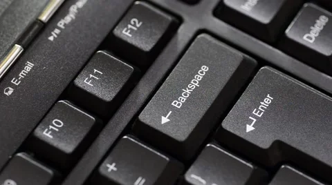 Pressing Backspace on a Keyboard Stock Footage 54109610