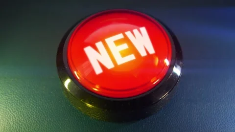 Pressing the big red button labeled with the message "New" Stock Footage 293217819