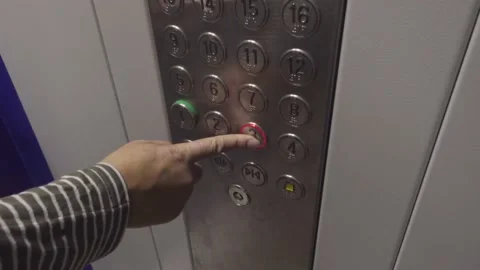 Pressing of the button of the elevator Stock Footage 101865501