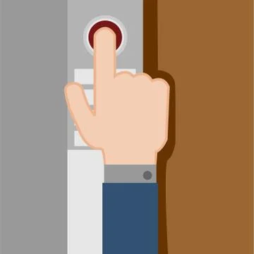 Pressing Button Hand Gesture Vector Illustration Graphic Stock Illustration
