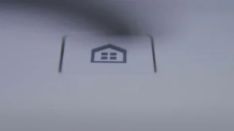 Pressing of the button home in the printer Stock Footage 81787097