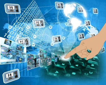 Pressing the button Stockillustratie