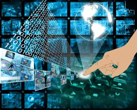 Pressing the button Stock Illustration