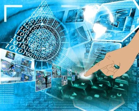 Pressing the button Stock Illustration