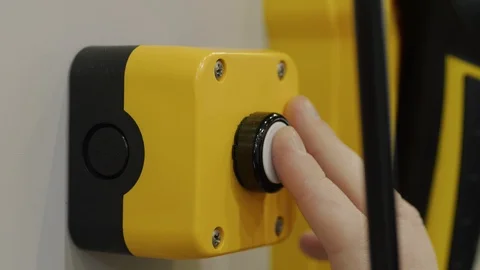 Pressing button on manufacture, reflection of blinker unit Stock Footage 105105231