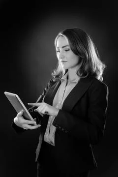 Pressing the button Foto stock