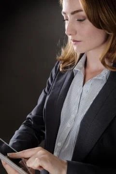 Pressing the button Foto stock