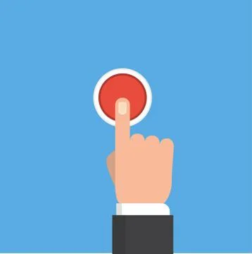 Pressing button vector illustration. Button concept Stock Illustration