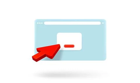 Pressing a button on a web page. Agreement concept. 3d vector icon Stock Illustration