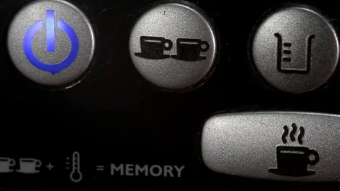 Pressing the buttons of the coffee machine Stock Footage 84225047