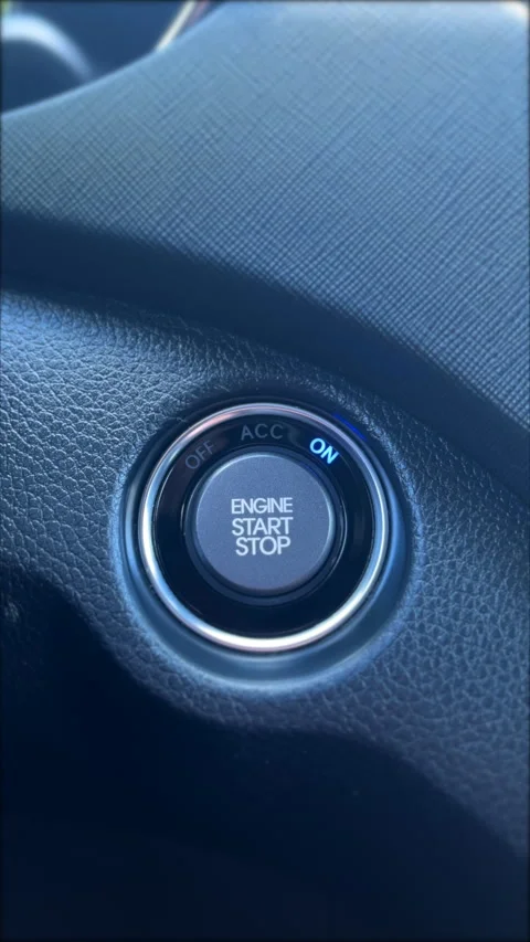 Pressing Car Power Button Stock Footage 308858713