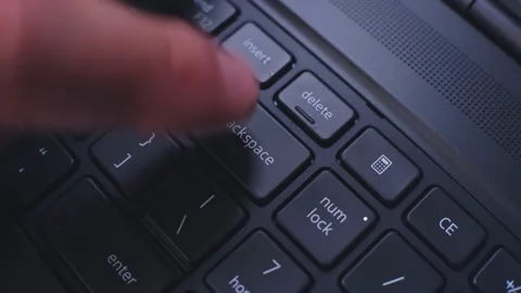 Pressing Computer Laptop Backspace Key Multiple Times Stockbeeldmateriaal 154875205