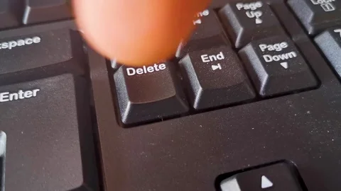 Pressing Delete Key Stock Footage 106936837