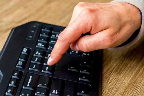 Pressing delete Stock Photos