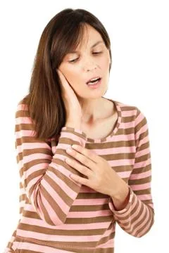 Pressing ear Stock Photos