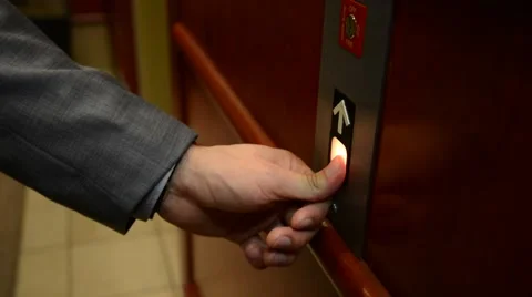 Pressing Elevator Button Up Stock Footage 68151885