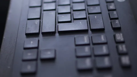 Pressing Enter On Black Computer Keyboard Video stock 150598704