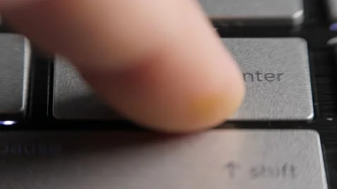 Pressing The Enter Button - Computer Keyboard - Macro 스톡 동영상 148498892