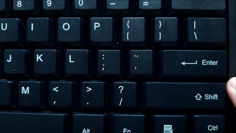 Pressing the enter key on the keyboard Stock Footage 285914923