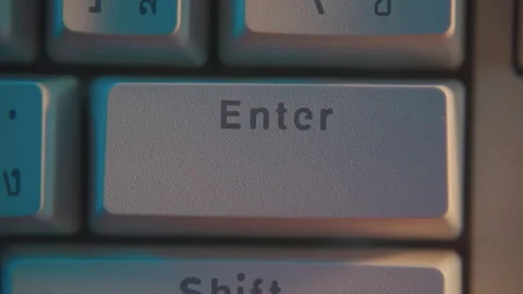 Pressing Enter key on a mechanical keyboard Stock Footage 265875954