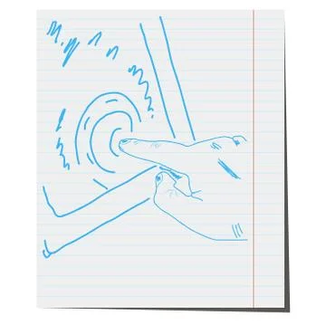 Pressing the finger on the sensor tablet Stock Illustration