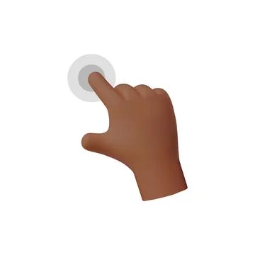 Pressing gesture 3D hand icon vector illustration Stock Illustration