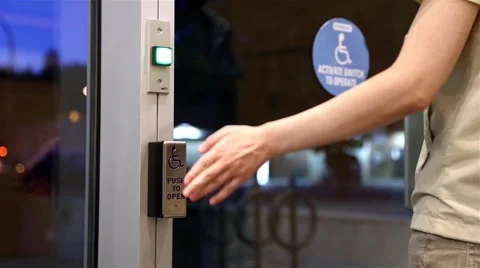 Pressing handicap button before leaving apartment Video stock 51304938