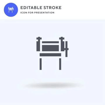 Pressing icon vector, filled flat sign, solid pictogram isolated on white, lo Illustrazione stock