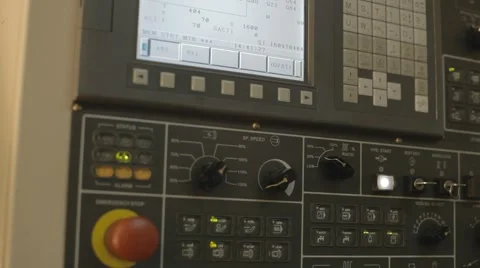 Pressing important technology button at control panel in plant Stock Footage 64990672